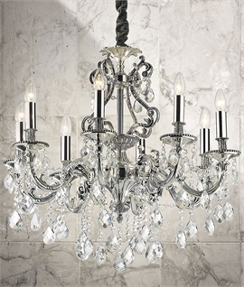 Chandelier with Crystal Droplets - 8 Arms 