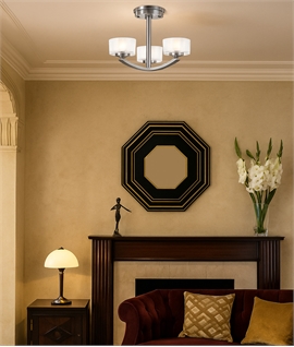Semi-Flush Art Deco Ceiling Light in Minimalist Design IP44 Rated
