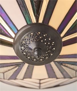 Art Deco Bronze and Tiffany Glass Flush Light 