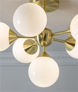 Opal Globe Multi-Arm Semi-Flush 6 Light