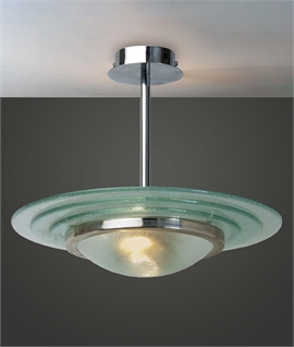 British Made Art Deco Glass & Chrome Light