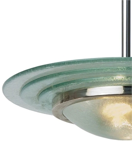 British Made Art Deco Glass & Chrome Light