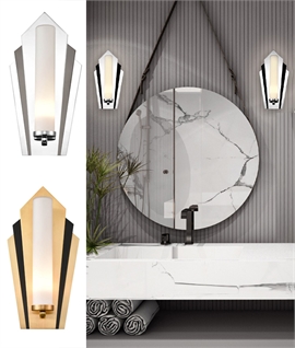 Art Deco Style IP44 Wall Light - Silver or Gold Option