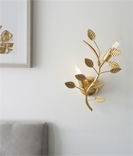 Nature Inspired Spiral Gold Leaf Flush Wall Light