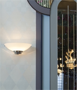 Chrome & Opal Glass Art Deco Wall Light