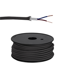 Ashmore 25m Roll Grey Braided 2 Core 0.75mm Cable VDE Approved
