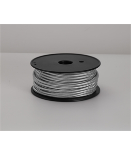 Ashmore 25m Roll Silver Braided 2 Core 0.75mm Cable VDE Approved