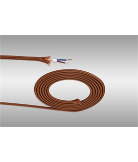 Ashmore 1m Dark Brown Braided 2 Core 0.75mm Cable VDE Approved (qty ordered will be supplied as one continuous length)
