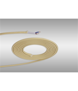 Ashmore 1m Beige Braided 2 Core 0.75mm Cable VDE Approved (qty ordered will be supplied as one continuous length)