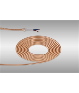 Ashmore 1m Rose Gold Braided 2 Core 0.75mm Cable VDE Approved (qty ordered will be supplied as one continuous length)