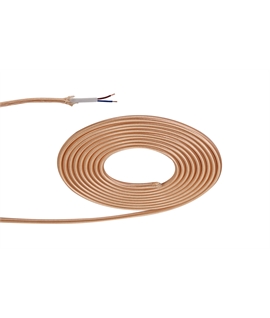 Ashmore 1m Rose Gold Braided 2 Core 0.75mm Cable VDE Approved (qty ordered will be supplied as one continuous length)