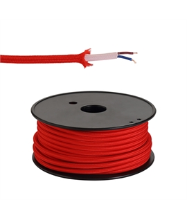Ashmore 25m Roll Red Braided 2 Core 0.75mm Cable VDE Approved