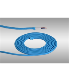 Ashmore 1m Blue Braided 2 Core 0.75mm Cable VDE Approved (qty ordered will be supplied as one continuous length)