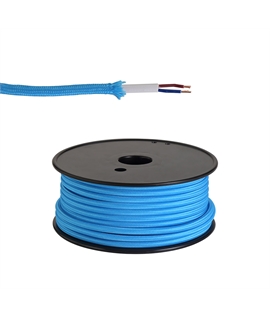 Ashmore 25m Roll Blue Braided 2 Core 0.75mm Cable VDE Approved