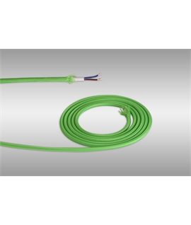 Ashmore 1m Lime Green Braided 2 Core 0.75mm Cable VDE Approved (qty ordered will be supplied as one continuous length)