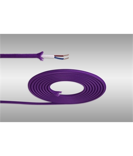 Ashmore 1m Purple Braided 2 Core 0.75mm Cable VDE Approved (qty ordered will be supplied as one continuous length)