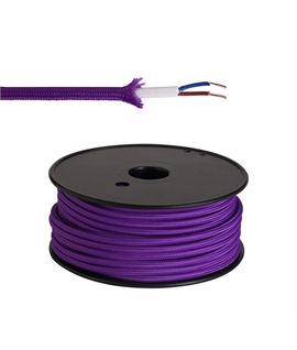 Ashmore 25m Roll Purple Braided 2 Core 0.75mm Cable VDE Approved