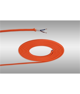 Ashmore 1m Orange Braided 2 Core 0.75mm Cable VDE Approved (qty ordered will be supplied as one continuous length)