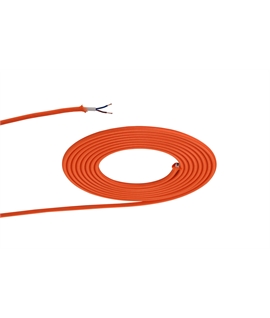 Ashmore 1m Orange Braided 2 Core 0.75mm Cable VDE Approved (qty ordered will be supplied as one continuous length)