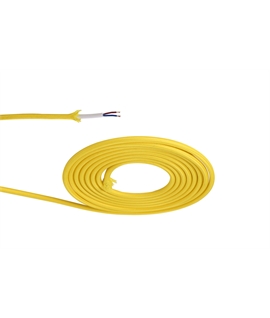 Ashmore 1m Yellow Braided 2 Core 0.75mm Cable VDE Approved (qty ordered will be supplied as one continuous length)