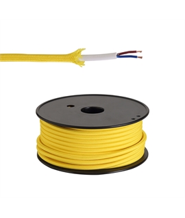 Ashmore 25m Roll Yellow Braided 2 Core 0.75mm Cable VDE Approved