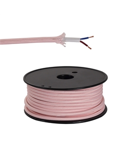 Ashmore 25m Roll Pink Braided 2 Core 0.75mm Cable VDE Approved