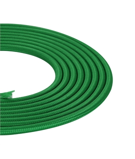 1m Bottle Green Braided 2-Core 0.75mm Electrical Cable 