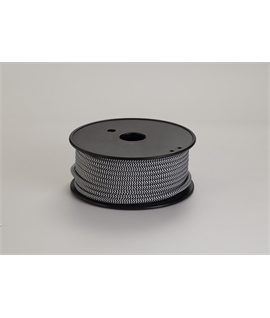 Ashmore 25m Roll Black & White Wave Stripes Braided 2 Core 0.75mm Cable VDE Approved
