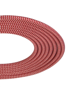 1m Red & White Wave Stripes Braided 2-Core 0.75mm Electrical Cable 