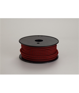 Ashmore 25m Roll Red & Black Wave Stripes Braided 2 Core 0.75mm Cable VDE Approved