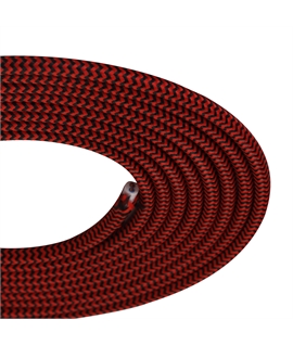 1m Red & Black Wave Stripes Braided 2-Core 0.75mm Electrical Cable 