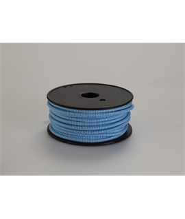 Ashmore 25m Roll Blue & White Wave Stripes Braided 2 Core 0.75mm Cable VDE Approved