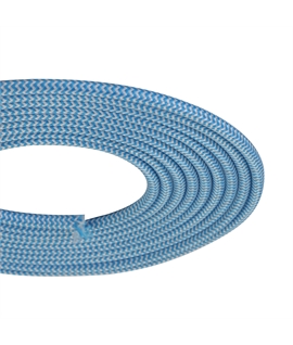 1m Blue & White Wave Stripes Braided 2-Core 0.75mm Electrical Cable 