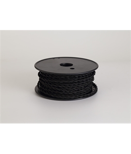 Ashmore 25m Roll Black Braided Twisted 2 Core 0.75mm Cable VDE Approved