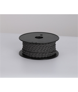Ashmore 25m Roll Grey Braided Twisted 2 Core 0.75mm Cable VDE Approved
