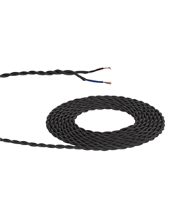 Ashmore 1m Grey Braided Twisted 2 Core 0.75mm Cable VDE Approved (qty ordered will be supplied as one continuous length)