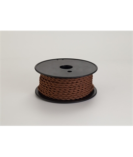 Ashmore 25m Roll Red Brown Braided Twisted 2 Core 0.75mm Cable VDE Approved