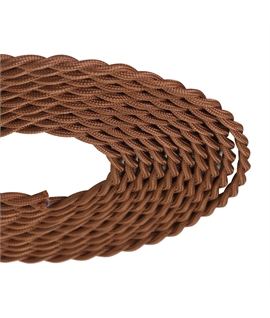 1m Red Brown Braided Twisted 2-Core 0.75mm Electrical Cable