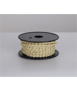 Ashmore 25m Roll Beige Braided Twisted 2 Core 0.75mm Cable VDE Approved