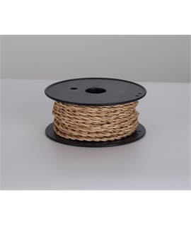 Ashmore 25m Roll Rose Gold Braided Twisted 2 Core 0.75mm Cable VDE Approved