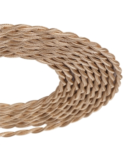 1m Rose Gold Braided Twisted 2 Core 0.75mm Cable 