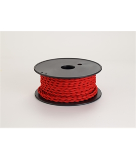 Ashmore 25m Roll Red Braided Twisted 2 Core 0.75mm Cable VDE Approved