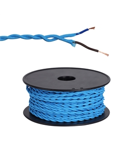 Ashmore 25m Roll Blue Braided Twisted 2 Core 0.75mm Cable VDE Approved