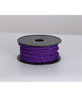 Ashmore 25m Roll Purple Braided Twisted 2 Core 0.75mm Cable VDE Approved