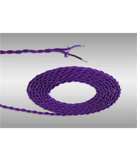 Ashmore 1m Purple Braided Twisted 2 Core 0.75mm Cable VDE Approved (qty ordered will be supplied as one continuous length)