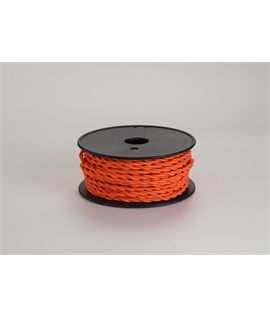 Ashmore 25m Roll Orange Braided Twisted 2 Core 0.75mm Cable VDE Approved