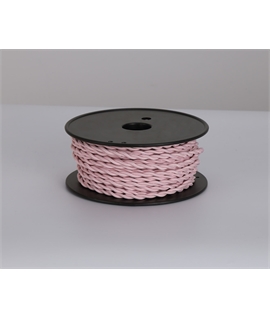 Ashmore 25m Roll Pink Braided Twisted 2 Core 0.75mm Cable VDE Approved