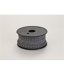 Ashmore 25m Roll Black & White Wave Stripe Braided Twisted 2 Core 0.75mm Cable VDE Approved
