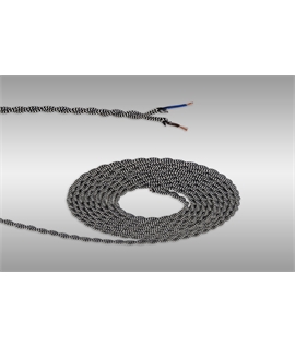 Ashmore 1m Black & White Wave Stripe Braided Twisted 2 Core 0.75mm Cable VDE Approved (qty ordered will be supplied as one continuous length) Ashmore 1m Black & White Wave Stripe Braided Twisted 2 Core 0.75mm Cable VDE Approved (qty ordered will be supplied as one continuous length)