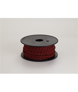 Ashmore 25m Roll Red & Black Wave Stripe Braided Twisted 2 Core 0.75mm Cable VDE Approved